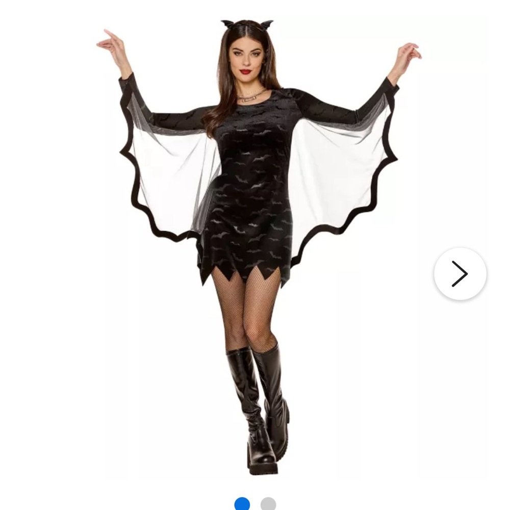 Halloween Bat Icons Black Dress Womens L